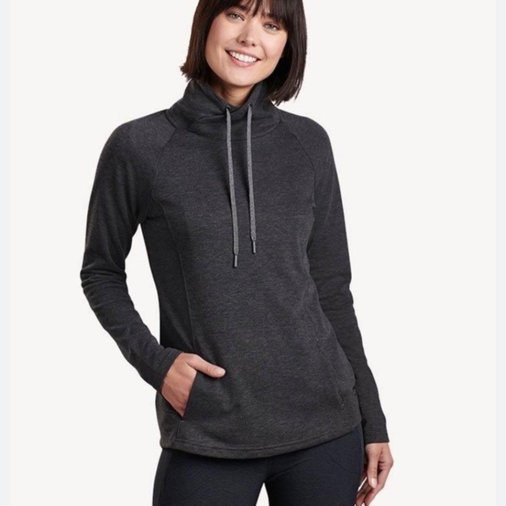 Kuhl Women's Freethinkr Pullover Sweatshirt Sz M Gray Fleece Outdoor Logo